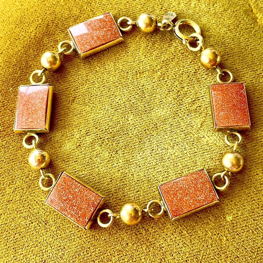 Vintage Gold-filled Goldstone Bracelet